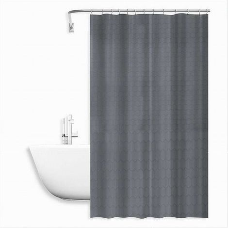 TRADE SHOP - Tenda Doccia Vasca Bagno Effetto 3d A Nido D'ape Grigio 240x200cm 12 Ganci 87606 - (1/3)