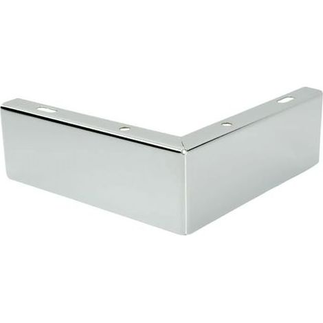 Piedi angolari in metallo cromato, altezza 5,5 cm, mobili di design, elegante e raffinato, con base in plastica antigraffio. (1/5)