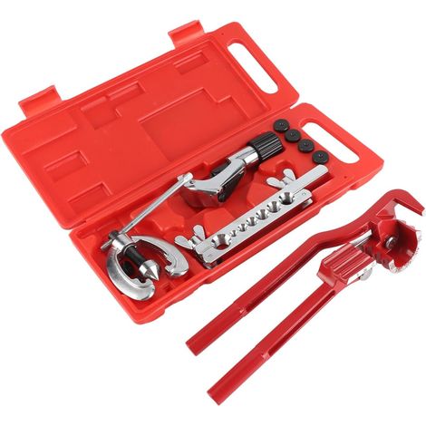 Kit D'évasement de Tube 7pc avec Coupe, Jeu D'outils de Flexion pour la Réparation du Tube de Carburant de Frein, Comprend 7 Matrices à Double Poussée, Adaptées à 1/4 Pouce, (1/5)