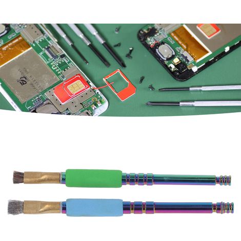 Brosse de nettoyage pour pastilles de soudure, brosse de nettoyage pour réparation de circuits intégrés, élimination de la graisse de soudure, élimination de la colle noire, poils rigides, brosse de n (1/5)