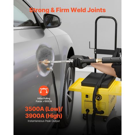 Tire Clou Carrosserie 4,5 kW Kit Débosselage Carrosserie Soudage Goujons pour Réparation Bosses Voiture, avec 2 Pistolets Soudage,… (1/5)