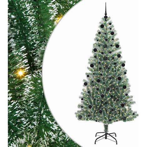 Árbol de Navidad Artificial Nevado con Luz LED Verde y 210 cm vidaXL (1/5)