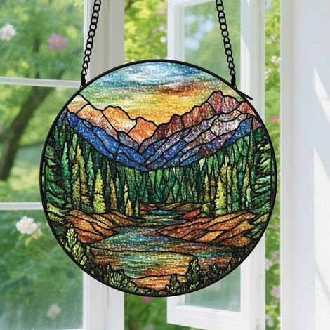 Capteur de soleil en vitrail - décoration spirituelle 15cm (1/4)