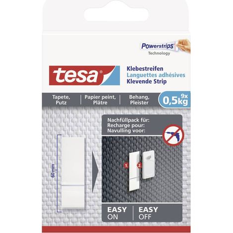 Tesa Powerstrips bianche fissaggi adesivi 9 pezzi