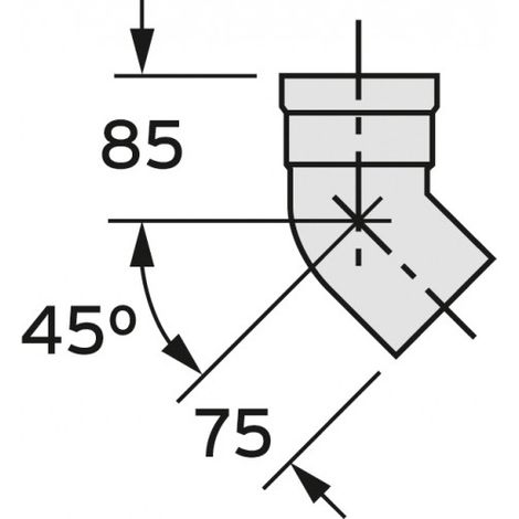 Vaillant Coude 45 degrés (2 pièces) cond. pour conduit de fumée rigide DN 80, PP, 303259 (1/2)