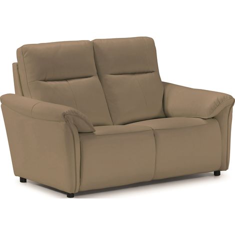 Ensemble relaxation canapé 2 places + fauteuil en cuir marron - BELANO (1/5)