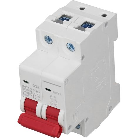 Miniatur-Gleichstrom-Leistungsschalter 2P 50A für Photovoltaik-Solaranlagen, DIN-Schiene, 1000V, 6000A Abschaltvermögen, DZ47-63Z C50 (1/5)