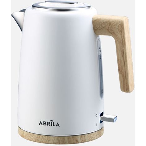 Hervidor de agua elec.thaler blanco/haya/plata 1,7l 2200w base giratoria tacto frio,apagado autom.seguridad 24x22,5x15,5cm