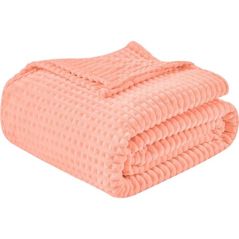 Coperta da letto e divano soffice, morbida, calda rosa 150x200 cm (1/5)
