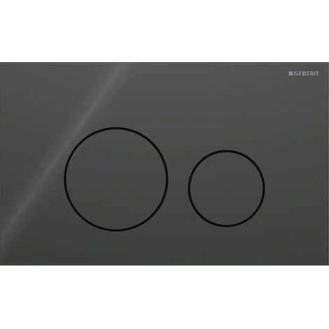Geberit Sigma40 Betätigungsplatte, rund, 2-Mengen-Spülung Platte, Taste Schwarz, Glas glänzend (1/5)