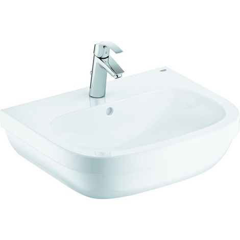 Lavabo céramique 39641 60cm/Eurosmart EHM blanc alpin/chrom