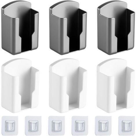 BUNTHAUS 6 Pcs Boîte de Rangement à Télécommande Mural, Auto Adhésive Support Telecommande Mural, Plastique Boîte de Rangement Murale Télécommande (2 Couleurs)