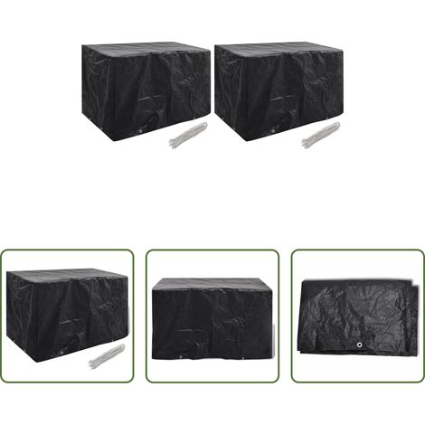 vidaXL Gartenmöbel Schutz - Gartenmöbel-Abdeckungen 2 Stk. 8 Ösen 140x70x90 cm (1/5)
