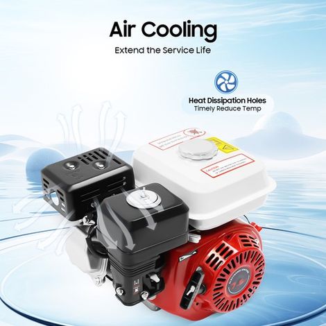 7,5 CV 212 cm³ Moteur Thermique 4 Temps, 3000 W Moteur Tracteur Tondeuse 3600 tr/min, Moteur Motoculteur avec arbre de 20 mm, démarrage câble, pour Pompe Eau GénératriceTondeuse Kart (1/5)
