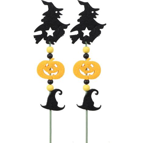 Streghe e zucche in feltro nero - Decorazioni di Halloween H003A
