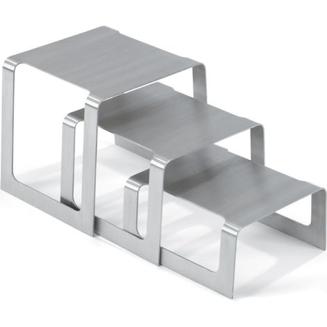 Socle Carré Inox Angles Arrondis - Lot de 3 - Pujadas