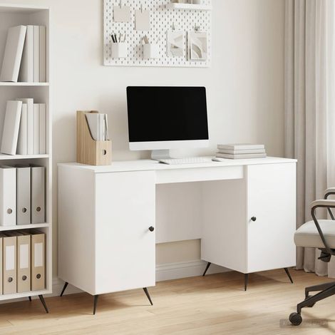 vidaXL Scrivania Bianco Lucido 142,5 x 50 x 75 cm Legno ingegnerizzato (1/5)