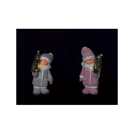 BIMBO CON ALBERELLO E LED H37CM IN 2 MODELLI IN RE (1/3)