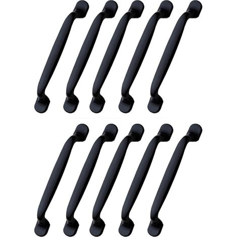10 maniglie nere per cassetti, camera da letto, mobili, interasse fori 96 mm - Crezuo
