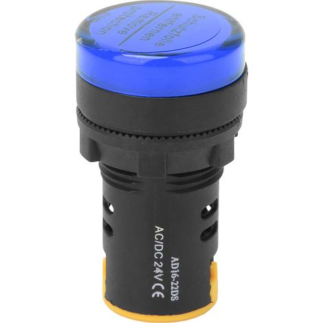 10 lampes témoins lumineuses LED BERM à semi-conducteurs, à économie d'énergie, φ22 mm, 24 V, AD16-22d S (bleu) (1/5)