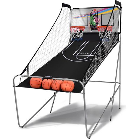 COSTWAY Foldable Double Shot Basketball Arcade Game Free-Throw Basketball Challenge Game (1/5)