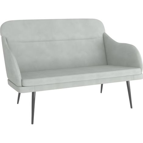 Banc banquette 110 x 76 x 80 cm velours gris clair (1/5)