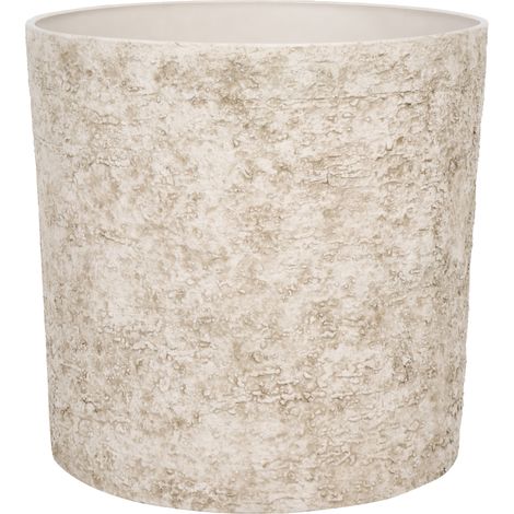 Maceta alta de mezcla de piedra tiesto de jardín interior exterior 44 x 43 cm beige claro Epirus (1/5)