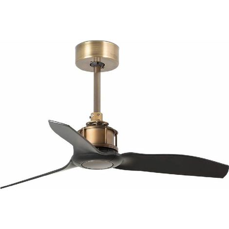 Faro Just Fan Xs - Ventilateur de plafond vieil or 3 lames pales noires 81cm (1/5)