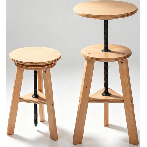 48-65 cm - Tabouret de peinture en bois - Diamètre : 30 cm - Réglable en hauteur - Tabouret rotatif multifonction - Pour studio d'artiste, peinture, étudiants en art, cuisine, bureau (1/5)