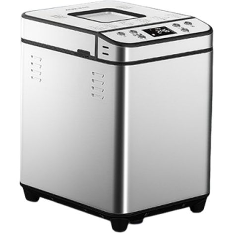 Machine Pain Automatique 25 Programmes 700W 1000g - Double Chauffage 360°, Revêtement Antiadhésif Sans PFAS, Minuterie 15h, Maintien Chaud 1h, Silencieuse 50dB - Pour Pain, Gâteau, Yaourt - Acier Inox