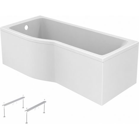 IDEAL STANDARD Bañera/ducha Connect Air de 150 x 80 cm, izquierda + delantal + patas