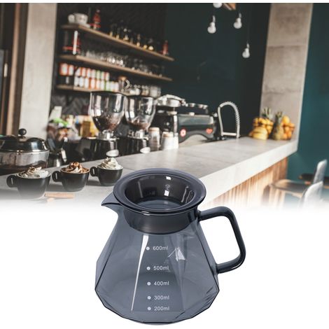 Black Diamond Filterkaffeemaschine zum Teilen, transparent, schwarz, hitzebeständig, 600 ml (1/5)