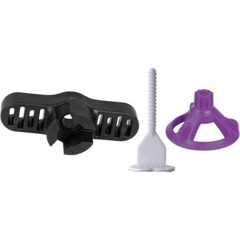 Sidamo – Croisillons auto-nivelants à vis 3 mm – Système pour carrelage jusqu'à 20 mm d'épaisseur – Lot de 100 croisillons et écrous – Poignée de serrage incluse