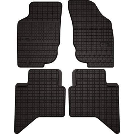 Tapis de sol en caoutchouc pour : Toyota Hilux VII N25 N2 pick-up (2006-2015) - noirs, sur mesure