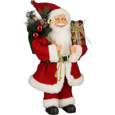 Mica Decorations Dekofigur Weihnachtsmann 40 cm rot Dekofigur