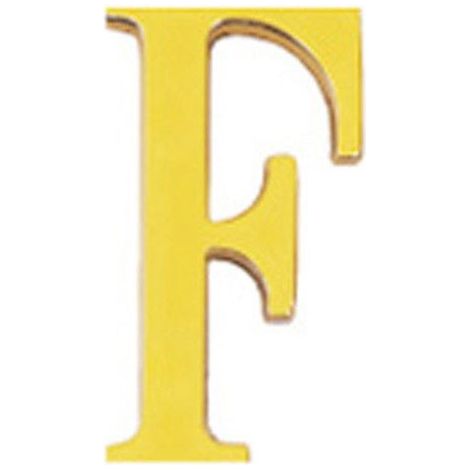 Lettera "F" in ottone 10 cm. con Viti Nascoste (Blister 1 Pezzo)