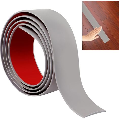 Bande de transition de seuil de sol stratifié JUNART 100cm × 5cm, bande de sol en vinyle autocollante, bordure de transition de bord de carrelage ou de moquette(gris) (1/5)