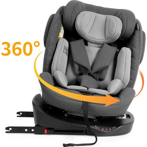Siège Auto Pivotant 360° i - Size - avec interface ISOFIX - 40-150 cm de 0 à 12 ans (0-36kg) - conforme à la norme ECE R129 - Gris