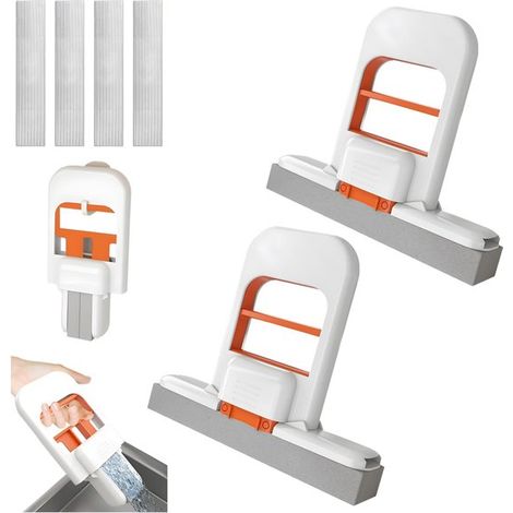 2 Mini-Faltmopps für Schreibtische, robust und langlebig, zur Reinigung von Schreibtischen kompakter PVA-Schwammmopp für Couchtische, Schreibtische und Esstische (1/5)