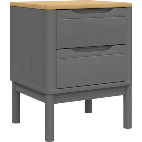 Maison Exclusive - Comodino FLORO Grigio 45x39x57 cm in Legno Massello di Pino