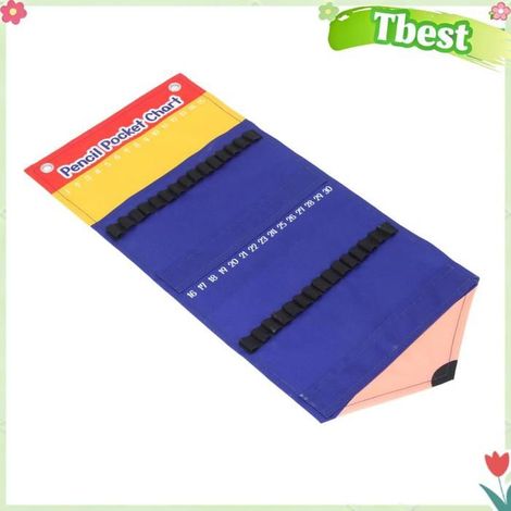 Support organisateur de tableau de poche à crayons, distributeur de salle de classe de poche murale, stationnement numéroté (1/4)