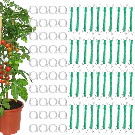 Crochets pour tomates, supports pour plantes, crochets de jardin de 22,5 x 5 cm avec ficelle, accessoires de jardinage robustes pour concombres, aubergines et plantes grimpantes, clips de fixation pou