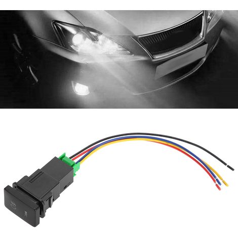Interrupteur à bouton poussoir 12V 4 pôles pour Toyota, voyant LED intégré, indicateur lumineux rétroéclairé, contacteur auto, pièce détachée. (1/5)