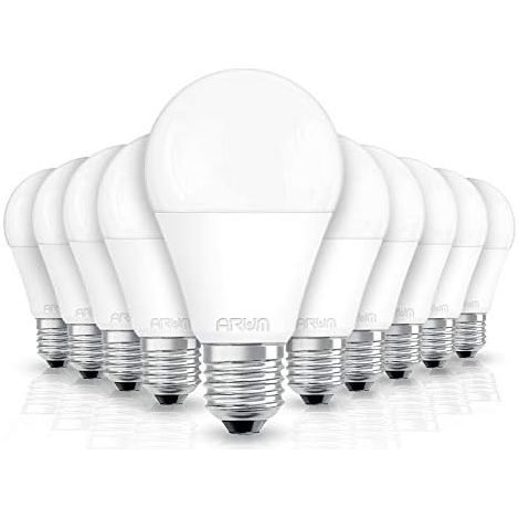 Arum 10er-Pack E27 A60 10,5W LED-Lampen (entspricht 75W) 1055lm, nicht dimmbar (warmweiß) [Energieklasse F] (1/5)