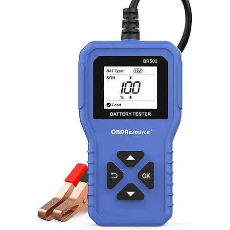 Testeur de batterie automobile OBDResource BR502 : analyseur de système de batterie 6 V, 12 V et 24 V, 100-2000 CCA, 2 Ah-220 Ah. Outil de diagnostic automobile. (1/5)