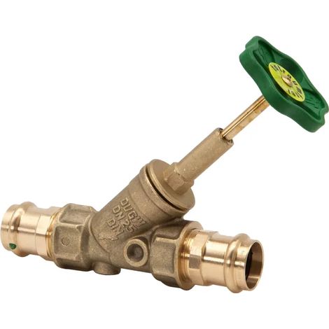 JS Valvola a passaggio totale con raccordo a pressare (filettatura interna), senza scarico, con albero in salita, DN25, diametro pressatura 28mm, omologata DVGW, 0015082800001