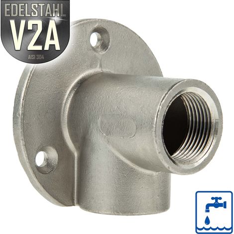 ES Wandwinkel 90° Edelstahl V2A (AISI304) IG/IG 1/2 Zoll - Typ 471 (1/4)