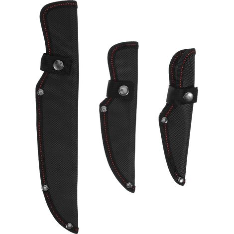 Étui à Couteau Noir en Tissu Oxford avec Bouton-pression, Protection Portable et Résistante la Saleté pour 3 Couteaux Cuisine, Camping et Extérieur (1/5)