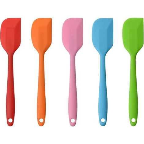 Espátulas de silicona，utensilios de cocina de silicona，resistentes al calor，con revestimiento antiadherente，juego de 5