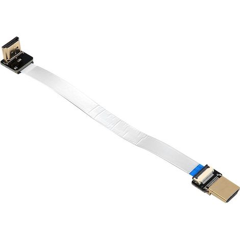 Adaptateur HDMI coudé 90 degrés standard de 15 cm, connecteur pour périphériques, téléviseurs et projecteurs (1/5)